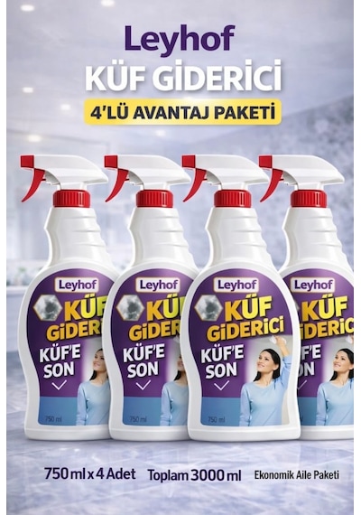 4'lü Küf Giderici Beyazlatıcı 750 Ml 4'lü Set