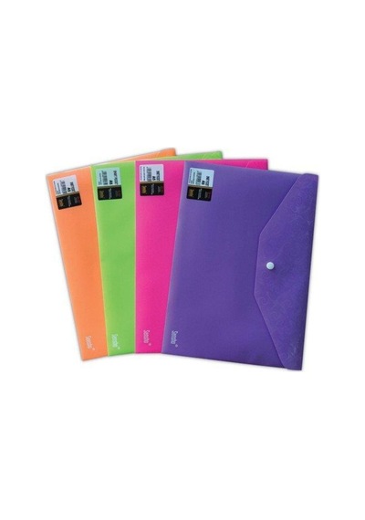 A-4 Sensho Çıtçıtlı Dosya Turuncu Desenli 12 Li 1 Paket 12 Adet Diğer