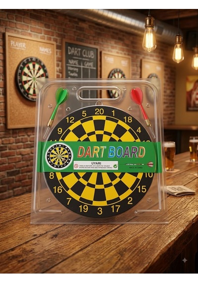 22 Cm Klasik Mini Dart Tahtası Seti - 2 Adet Dart Oklu