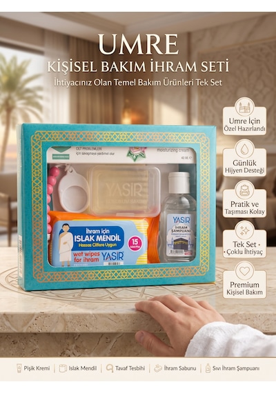 Umre Kişisel Bakım İhram Seti 5 Li Sabun, Şampuan, Islak Mendil, Pişik Kremi Ve Tavaf Tesbihi Standart