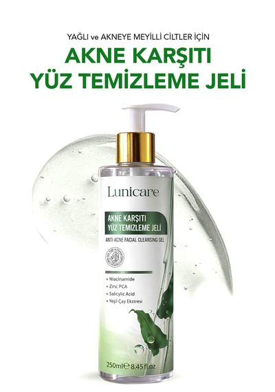 Lunicare Yağlı Ve Akneye Eğilimli Ciltler İçin Yüz Temizleme Jeli 250 Ml