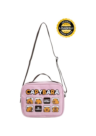 Capybara Orijinal Lisanslı Beslenme Çantası Su Geçirmez Ve Isı Pembe