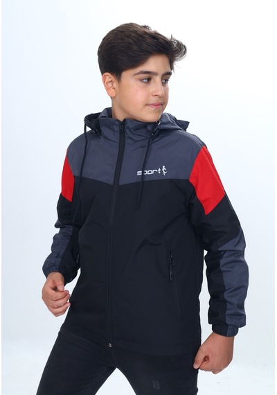 Toontoy Kids Toontoy Erkek Çocuk Dik Yaka Kapüşonlu Fermuarlı Cepli Baskılı Renk Bloklu Dokuma Yağmurluk - Siyah Toontoy Kids Toontoy Erkek Çocuk Dik Yaka Kapüşonlu Fermuarlı Cepli Baskılı Renk Bloklu Dokuma Yağmurluk - Siyah