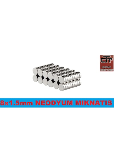 Neodyum Miknatis Güçlü 8X1.5Mm 12-24-50-100-250-500 Adet 12 Adet
