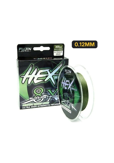 Fujin Hex Braid 8x 300mt Moss Green Pe İp Misina 0.12mm