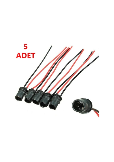 T10 Park Ampulü Duy Soket Seti 5 Adet Set T10 Duyu T10 Soketi
