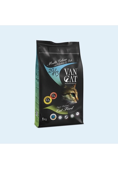 VanCat Multi Color Tavuklu ve Balıklı Yetişkin Kedi Maması 1 KG