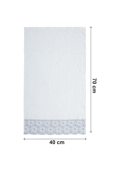 Dantelli Güpürlü Lüks %100 Pamuk Çeyizlik 6 Lı El Yüz Havlu Seti 40x70 - Gri - 4400 Gri