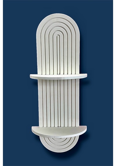 Semplice Beyaz Dekoratif Duvar Rafı Özel Boyalı 54x16 Cm Beyaz