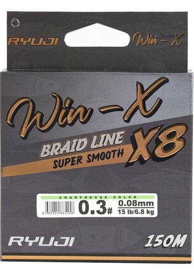 Ryuji Winx 0.16mm 150m Chartreuse 8 Kat İp Misina 11.4kg Çeker