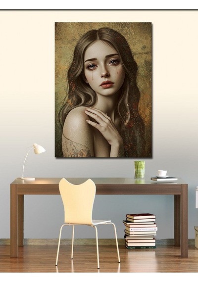 Kanvas Tablo Portre Ve Zarif Bakış 50cmx70cm