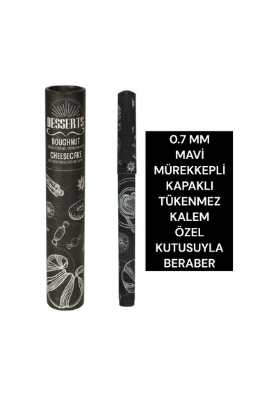 0.7 Mm Mavi Mürekkepli Kapaklı Tükenmez Kalem Özel Kutusuyla Beraber Kahve-2