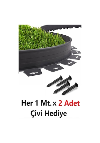 Mgf Çim Ayırıcı 25 Mt Siyah Çim Sınırlayıcı Taş Toprak Ayıracı Çim Taş Toprak Bariyeri Ayraç Beyaz Ayırıcı