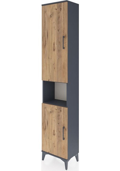 Arges Dolap 4 Raflı 2 Kapaklı Tek Askılı 44x30x221 Antrasit-çam Antrasit