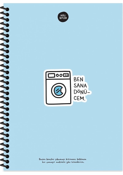 Hisli Şeyler 17x24cm Spiralli 100 Yp. Sert Kapak Çizgili Defter - Dönücem Mavi / 500601 Kırmızı