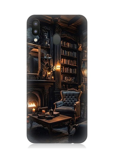 Samsung Galaxy M20 Uyumlu Kütüphane Odası Desenli Silikon Kılıf