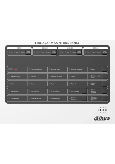 Dahua Hy-c102 4-bölge Yangın Alarm Sistemi 2x12v 5a Akü+ethernet Port