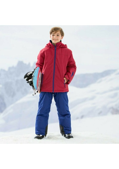 Pocopiano Çocuk Kayak Snowboard Mont Pantolon Takım Kırmızı - Mavi