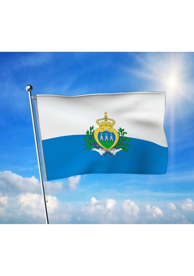 San Marino Bayrağı Premium Raşel Kumaş 70x105 Cm Diğer