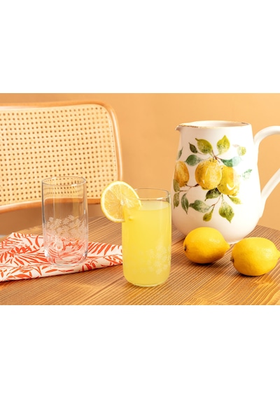 Madame Coco Musette White Leaves 4'Lü Meşrubat Bardağı Seti 365 ML
