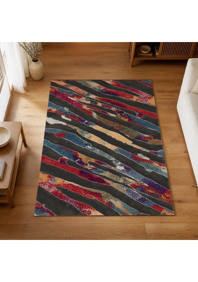 Kartela Halı Aira Halı Kaymaz Taban Makinede Yıkanabilir Halı Antrasit - 80 X 120 Cm