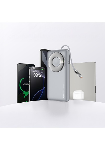 Recci Rpb-p58 Pd Hızlı Şarj Özellikli Type-c Kablolu Powerbank 22.5w 10.000mah Gri