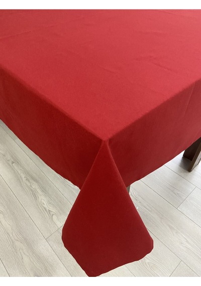 Kırmızı Masa Örtüsü ,ekose Runner , Yeşil Supla Seti , Peçete 4 Kişilik