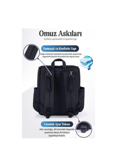 Prego Glory Bebek Bakım Çantası Siyah 3070