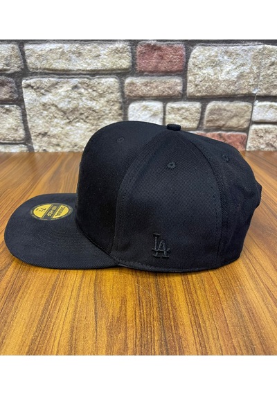 Hamze La Losangeles Nakışlı Hiphop Snapback Rapper Drip Şapka Cap Siyah