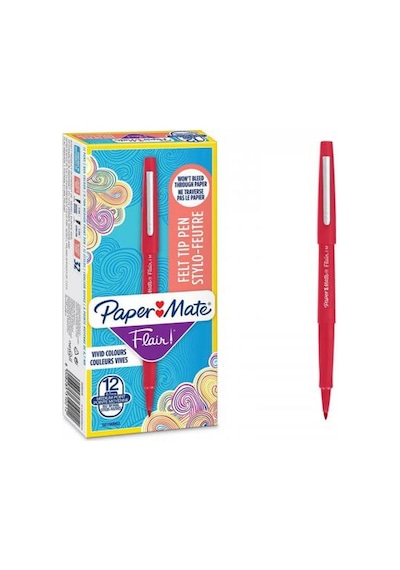Paper-mate Glıss Flair Kalem M Uç Kırmızı 12 Adet Çok Renkli