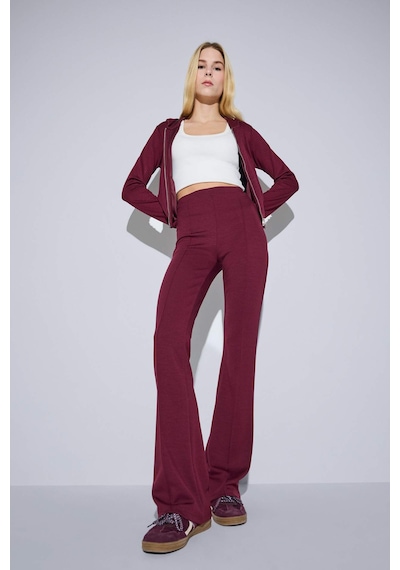 Defacto Slim Fit Dar Kesim Kapüşonlu Modal Fermuarlı Sweatshirt F7651ax25aubr115 Bordo-br115