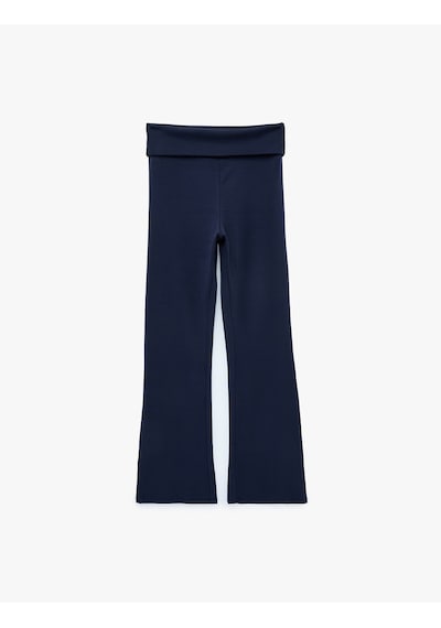 Koton Slim Fit Modal Karışımlı İspanyol Paça Pantolon Lacivert 6sal40098ık