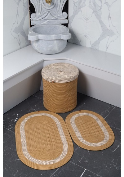 Jüt,hasır,3 Lü,banyo Paspas Takımı,bohem Tarzı Banyo Takımı,iskandinav Paspas/sepet Hasır Hasır