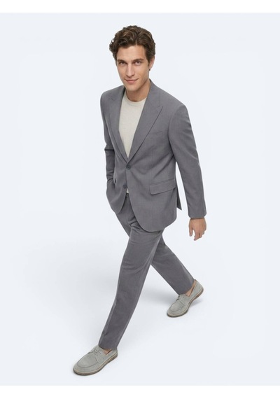 Kip Gri Düz Modern Fit Takım Elbise