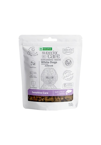 Nature S Protection Superior Care Beyaz Tüylü Yavru Köpekler İçin Somonlu Hassasiyet Destekli Köpek Ödülü 150g