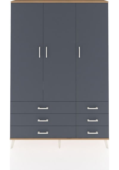 Arges Dolap 5 Raflı 6 Çekmeceli Tek Askılı 132x30x195 Çam-antrasit/antrasit Antrasıt/antrasıt Arges Dolap 5 Raflı 6 Çekmeceli Tek Askılı 132x30x195 Çam-antrasit/antrasit Antrasıt/antrasıt