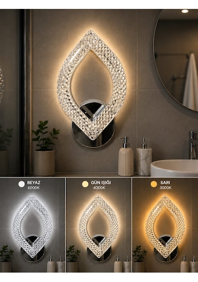 Papatya Aplik 3 Renk Led Secenekli Salon Avize Oturma Odası Avize Cocuk Odası Aplik Krom