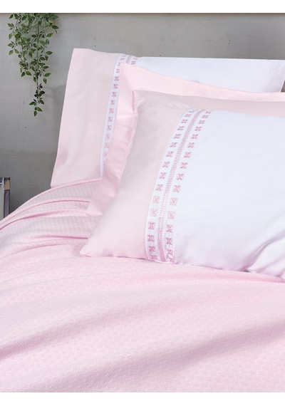 Cotton Box Lusso Bambu Çift Kişilik Pike Takımı Spruce Pudra