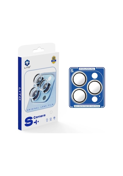 Lito S+ Apple iPhone Uyumlu 15 Pro/15 Pro Max Kamera Lens Koruyucu White Titanium
