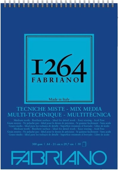 Fabriano 1264 Mix Media Defter 300 G A4 30 Yp Spiralli