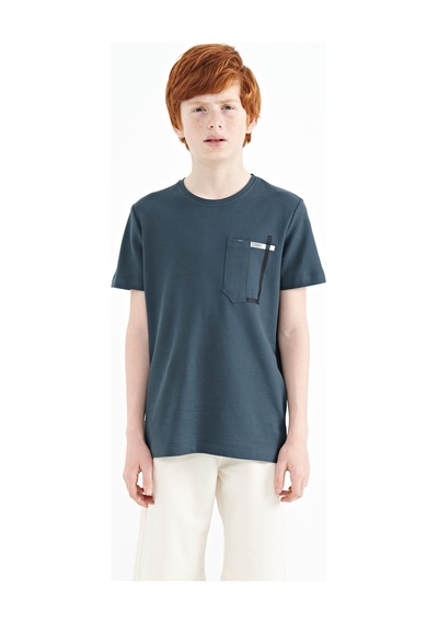 Tommylife Tommy Life Orman Yeşili Cep Detaylı O Yaka Standart Kalıp Erkek Çocuk T-shirt - 11120 Yeşil