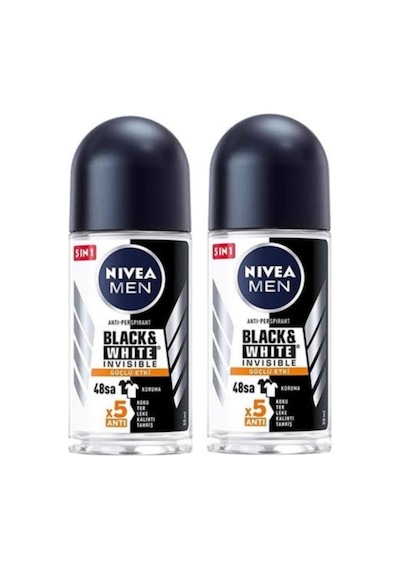 Nivea Men Invisible Black&White Güçlü Etki Erkek Roll-On Deodorant 2 x 50 ML