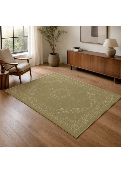 Kartela Halı Aven Halı Jüt Taban Dokuma Halı Adaçayı Yeşili - 80 X 120 Cm
