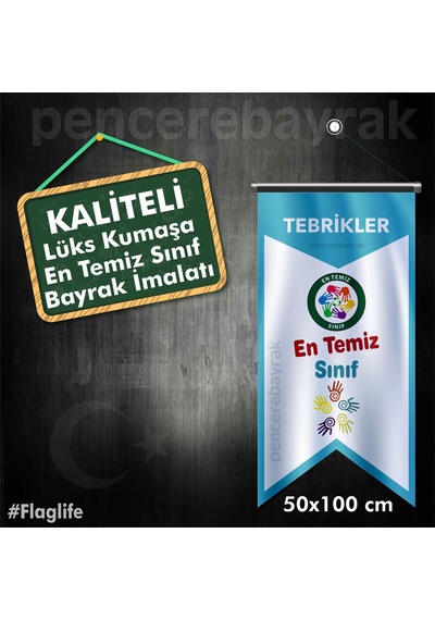 En Temiz Sınıf 50X100CM Bayrak