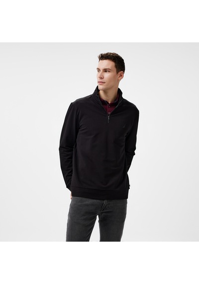 Nautica Erkek Siyah Regular Fit Sweatshirt Düz K47024t Siyah