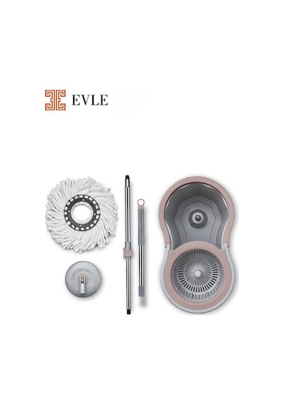Lavine Premium 360 Mop Temizlik Seti 16 L, Gri, Paslanmaz Sap