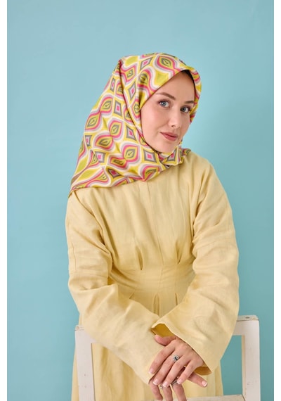 Silk Home Twill İpek Eşarp 11470-36 Sarı, Pembe, Fıstık Yeşili, Asit, Antrasit