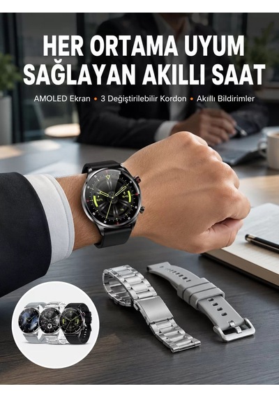 Akıllı Saat Adımsayar Nabız Ölçer Titreşim Özellikli Çağrı Cevapl