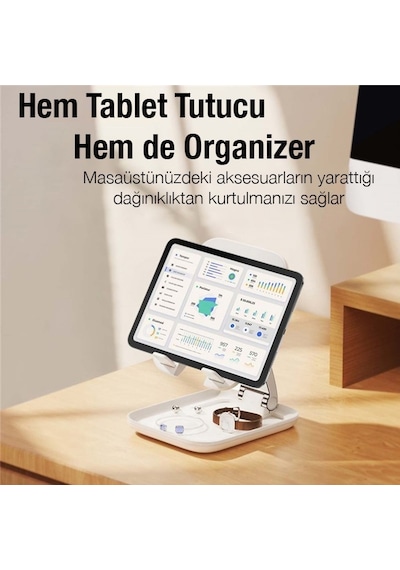 Baseus Seashell Ayarlanabilir Yükseklik Katlanabilir Tablet Standı
