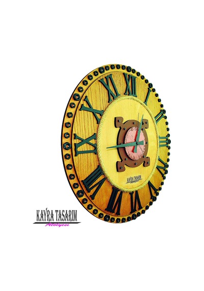 KAYRA SAAT AHŞAP ROMA SOMUN 50cm Ahşap
